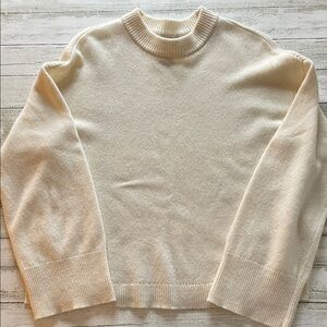 Y.A.S. Wool Cream Crew Neck Sweater